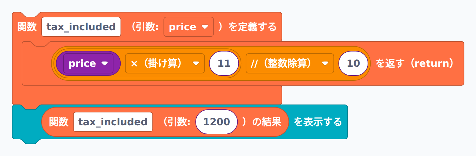 模範解答：税込価格を返す関数
