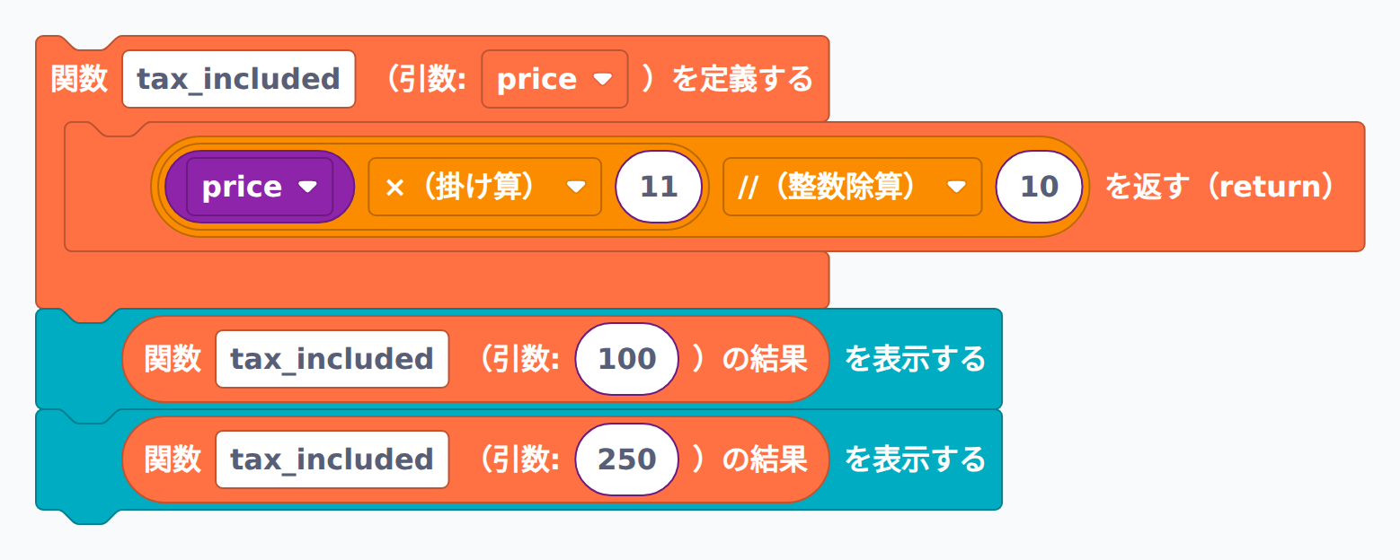 関数を使うとコードを整理できる