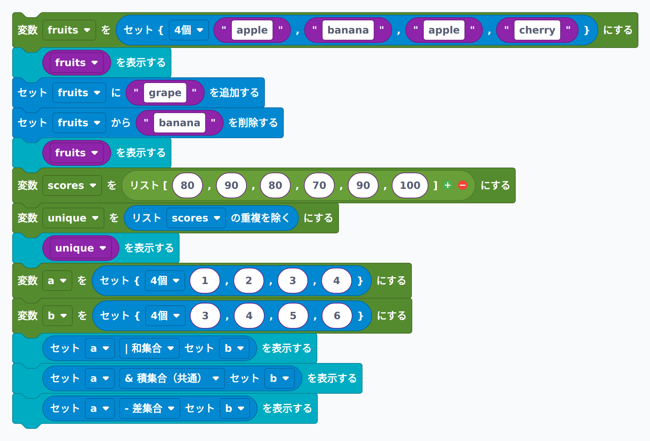 セットのブロック例