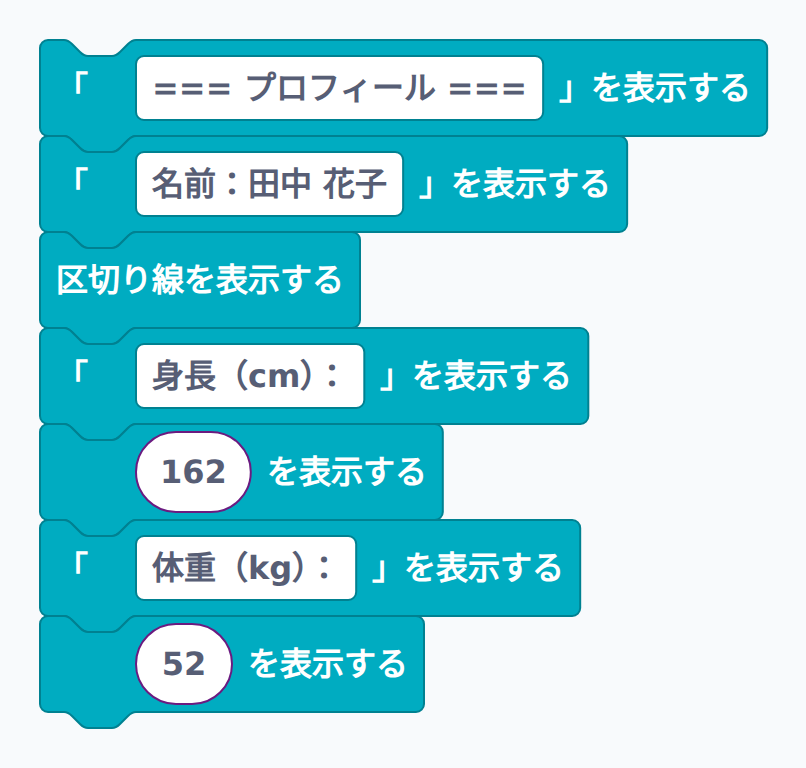 模範解答：プロフィールカード