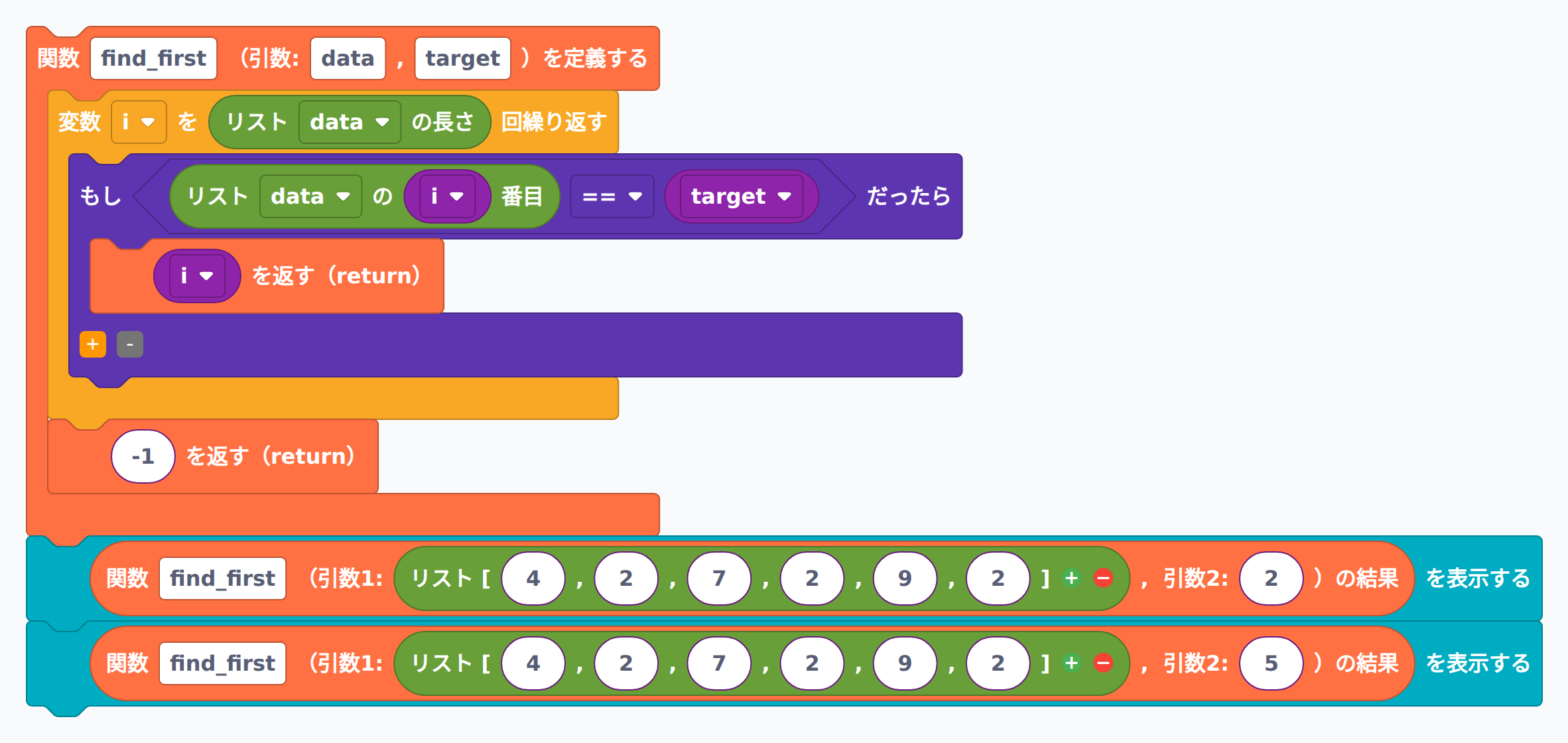 find_first 関数のブロック例