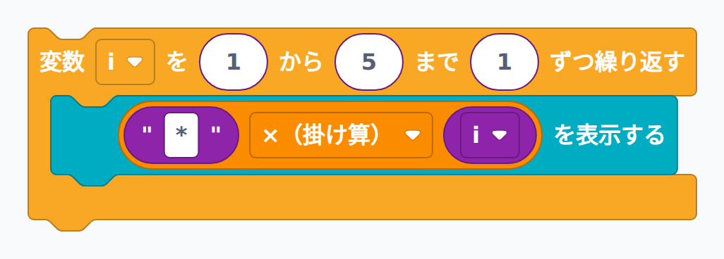 三角形を*で描くブロック例